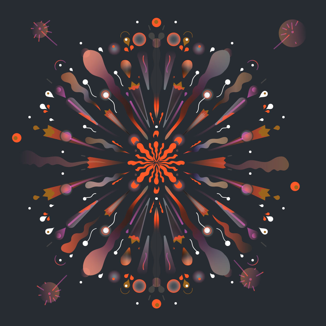illustration of a fireworks explosion